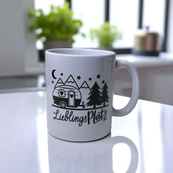 Keramiktasse Lieblingsplatz Camping Kaffeebecher Teetasse Kaffeetasse - Artikel Nr. 1100086